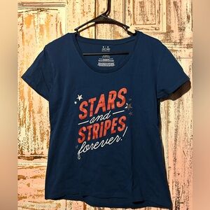 Navy Stars and Stripes Tee Memorial Day Fourth of July festive tee